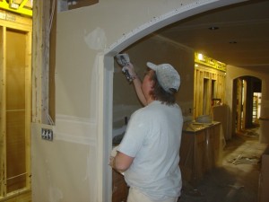 Installing Drywall Mud on the Pennwest/Manorwood Homes Assembly Line