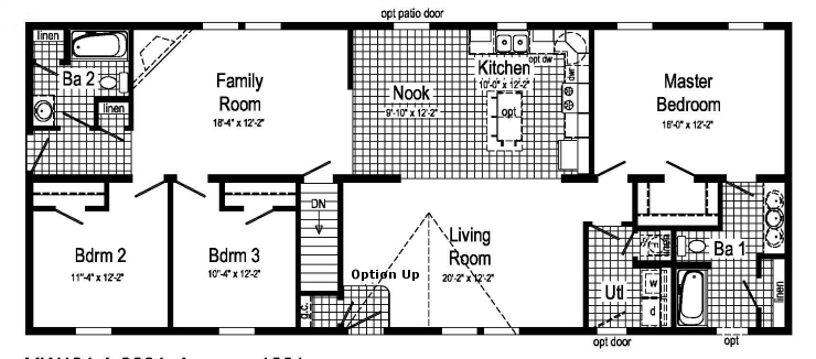 Floorplan of modular home Coghlan 2 1-Story - 3 bed 2 bath