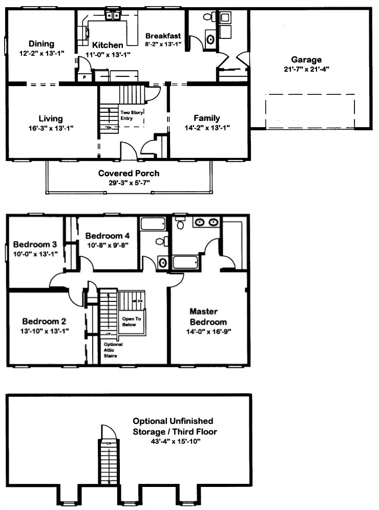 Hamilton 2 2Story Modular Home Floor Plan